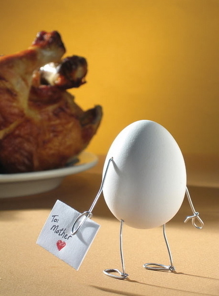This adorable egg, who is mourning his mother.