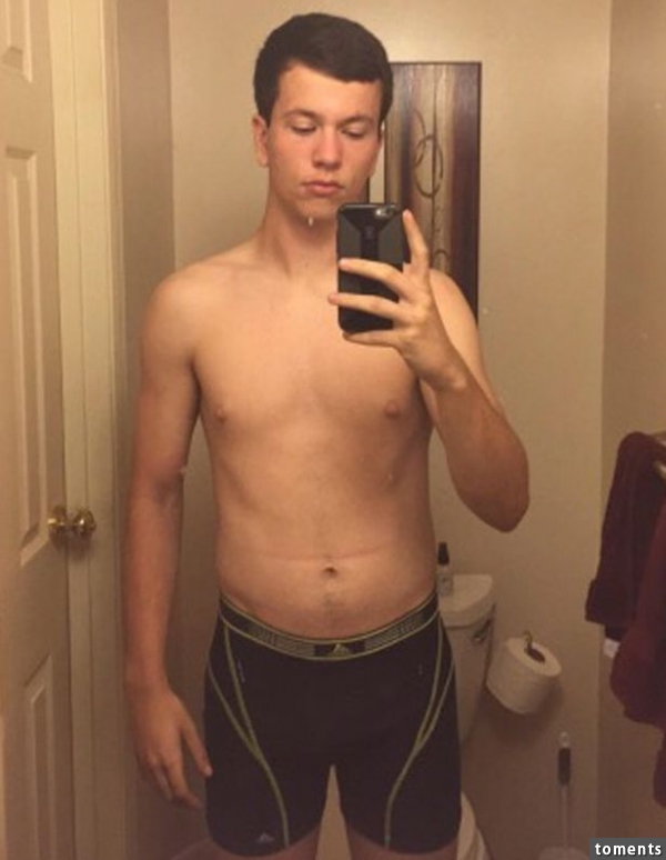Before: Minutes after a meal probably isn't the best time to flex These pictures were taken in the same day