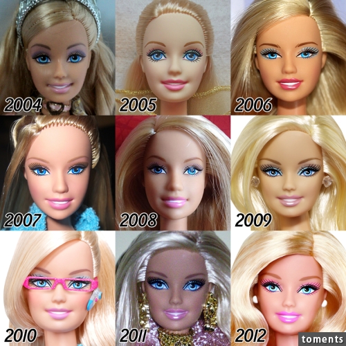 2006-2008 Barbie looks like she has absolutely nothing going on upstairs. The lights are on, but no one's home.