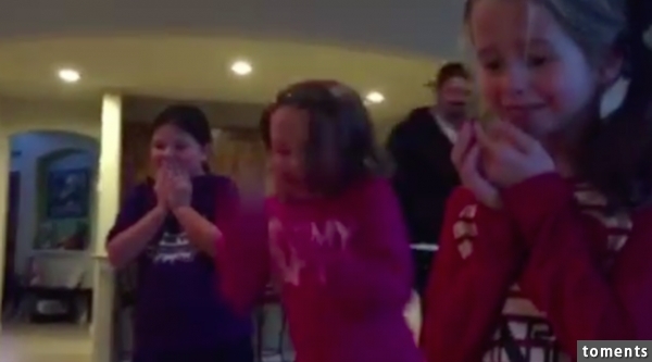 One of the girls lost it, and started crying with happiness.