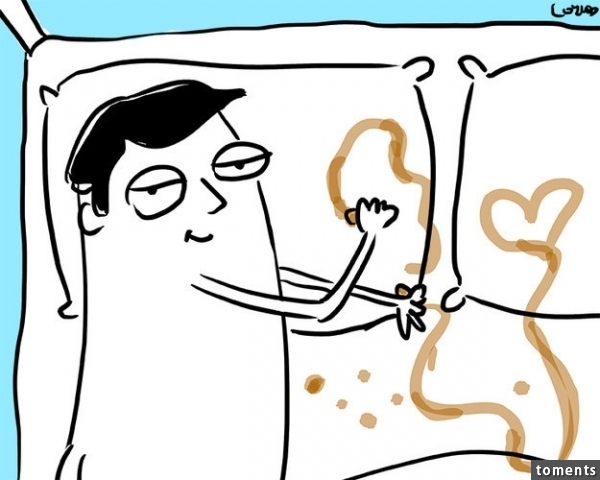 Verteile zärtlich Schokolade überall auf ihrem Bett.