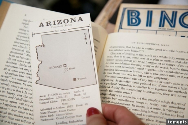 There was also a flashcard with a basic map of Arizona on the back.