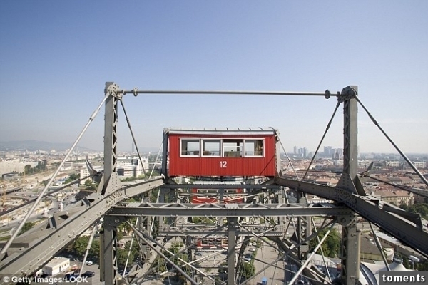 Although the couple initially enjoyed the view (pictured), they soon became bored and used their cellphones to call for help