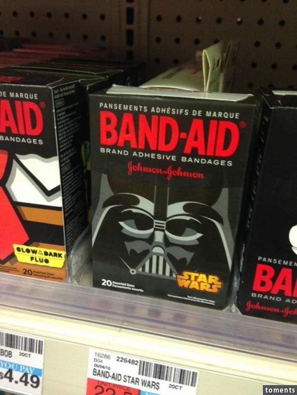 And of course there are Star Wars Band-Aids, for when you are wounded but also gotta get that promo: