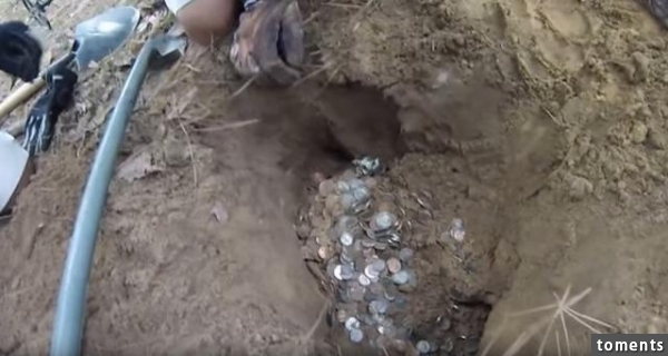 他們提著一個儀器在樹林中來回走最終發現的東西令他們驚訝不已