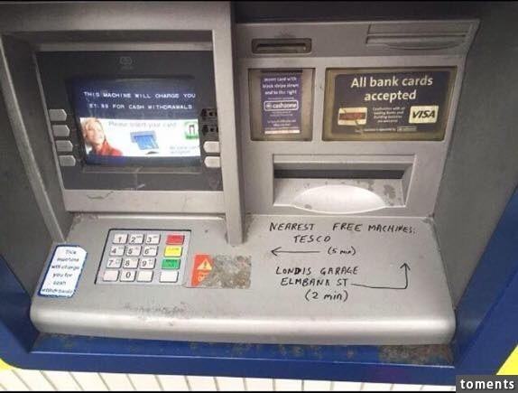 This bro who gave directions to ATMs without bullshit fees: