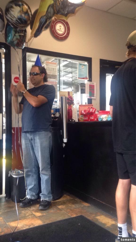 This brocacho turning up in the Jiffy Lube waiting room: