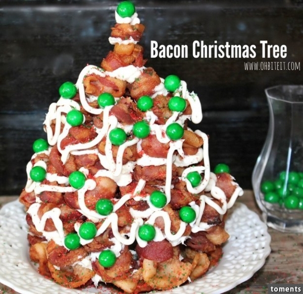 Craft a tree out of bacon and frosting.