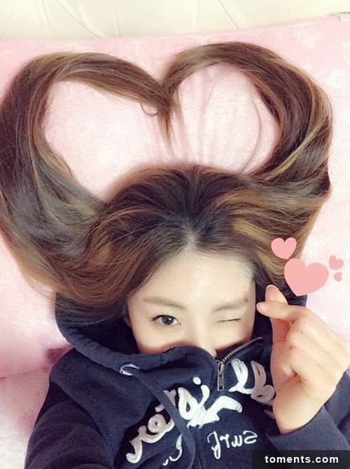 韩国最新流行风潮,超萌的爱心浏海自拍,虽然感觉哪里怪怪的,可是还是